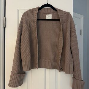 Abercrombie & Fitch Taupe Cable Knit Sweater